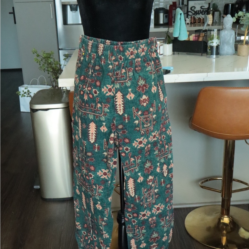 Urban Outfitters Green and Brown Patterned Pants